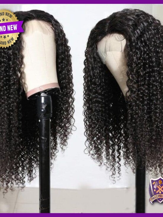 22 Inch Kinky Curly Lace Front Wig 180% Density Glueless Human Hair main image 6